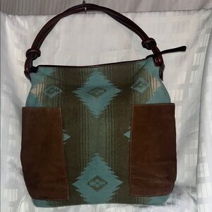Pendleton Blue and Brown Shoulder Bag